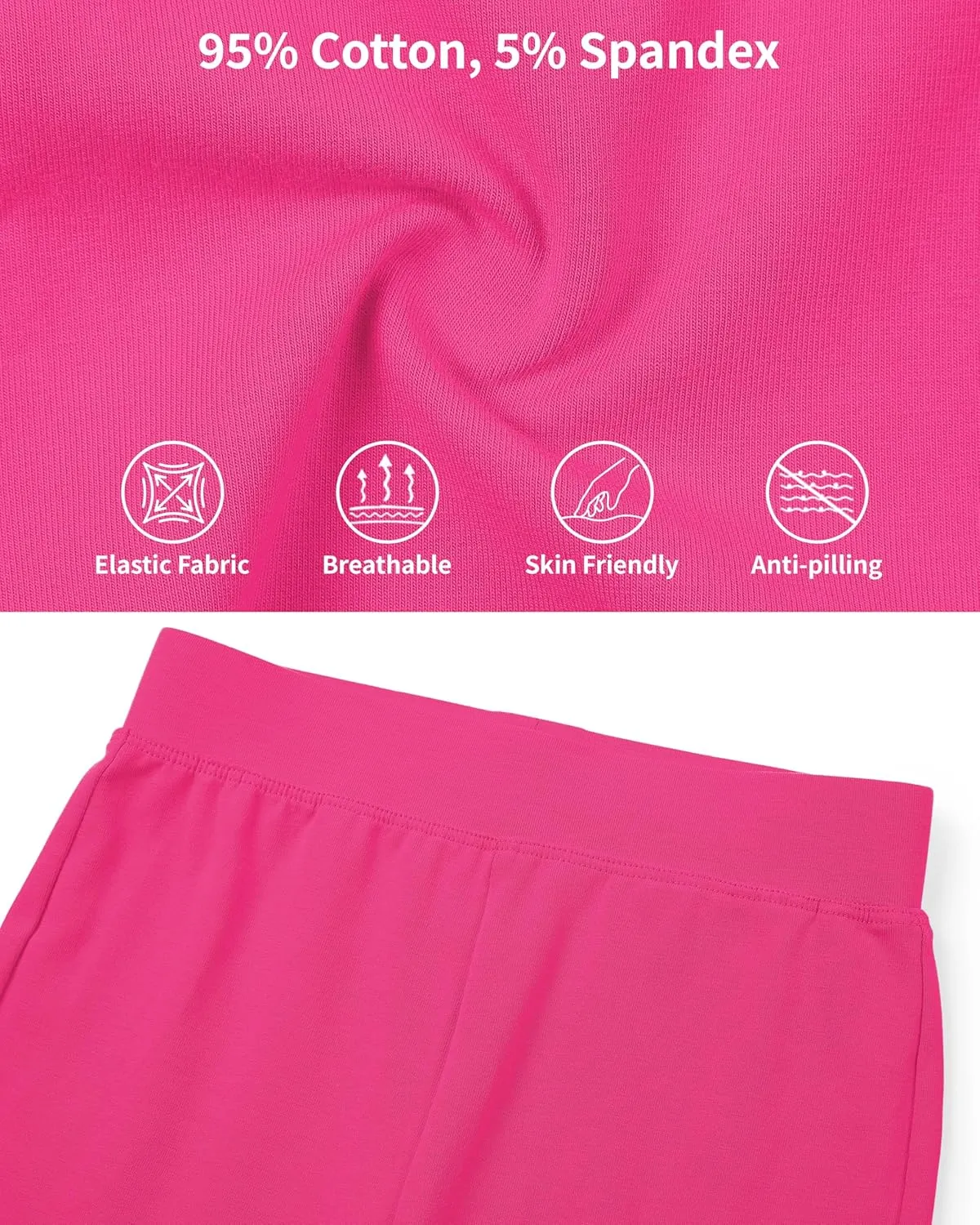 QBK Girls Basic Solid Shorts Dance Gymnastics Under Skirts Shorts Cotton for 2T-13Years Toddler Little Girls Soft Breathable