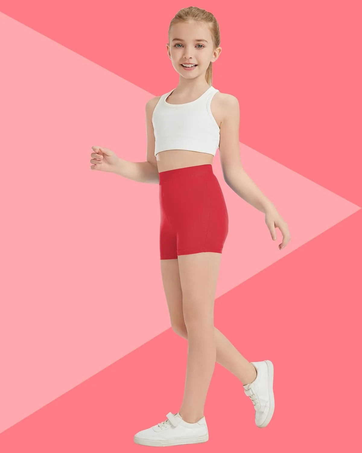 QBK Girls Basic Solid Shorts Dance Gymnastics Under Skirts Shorts Cotton for 2T-13Years Toddler Little Girls Soft Breathable
