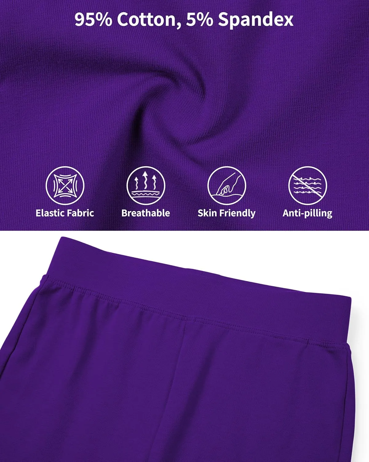 QBK Girls Basic Solid Shorts Dance Gymnastics Under Skirts Shorts Cotton for 2T-13Years Toddler Little Girls Soft Breathable