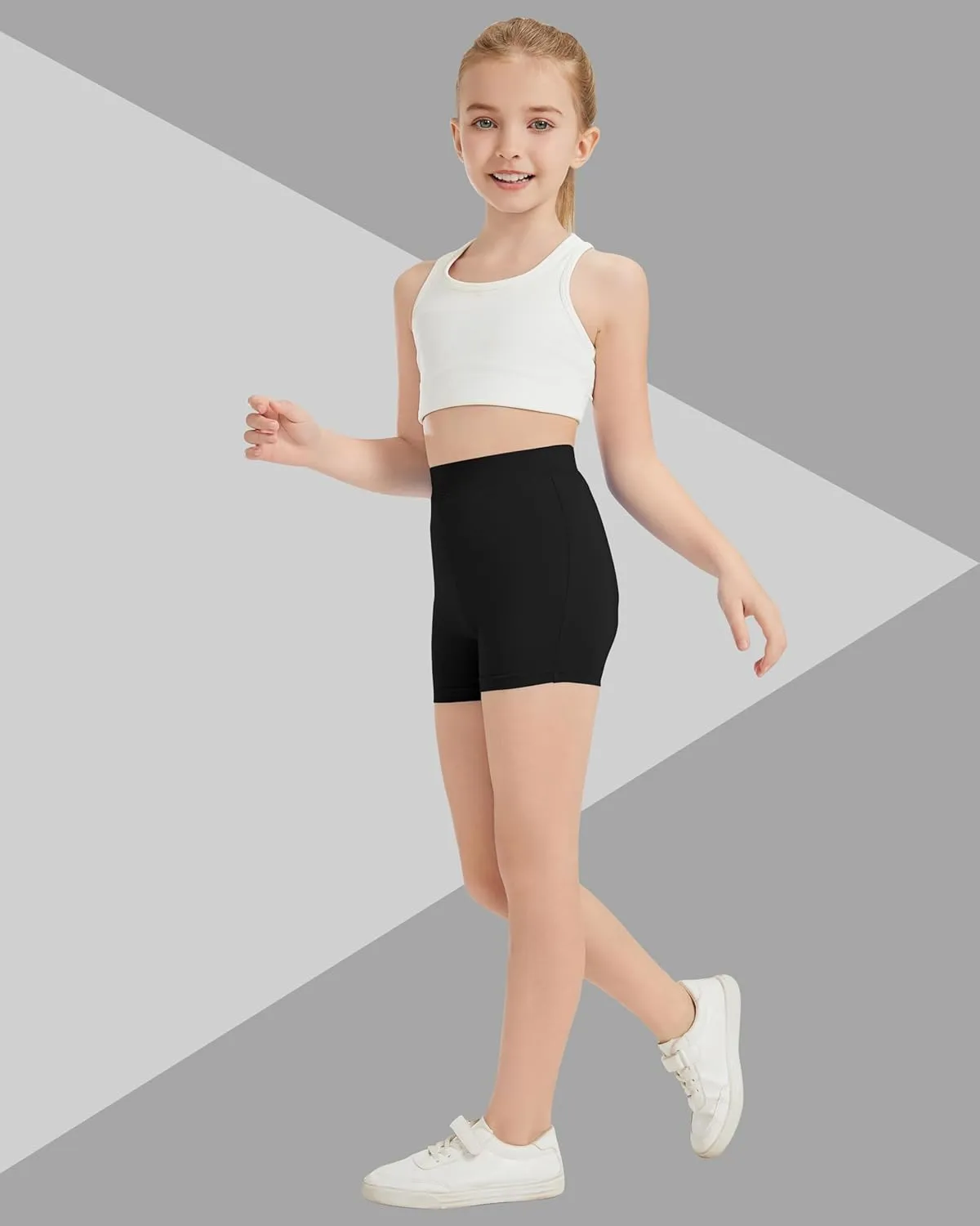QBK Girls Basic Solid Shorts Dance Gymnastics Under Skirts Shorts Cotton for 2T-13Years Toddler Little Girls Soft Breathable