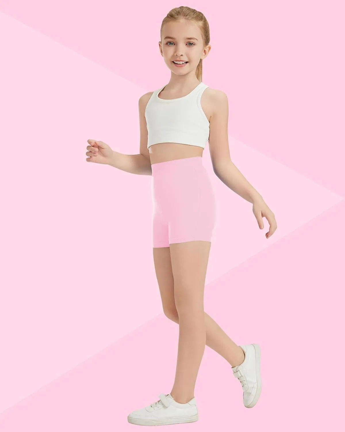 QBK Girls Basic Solid Shorts Dance Gymnastics Under Skirts Shorts Cotton for 2T-13Years Toddler Little Girls Soft Breathable