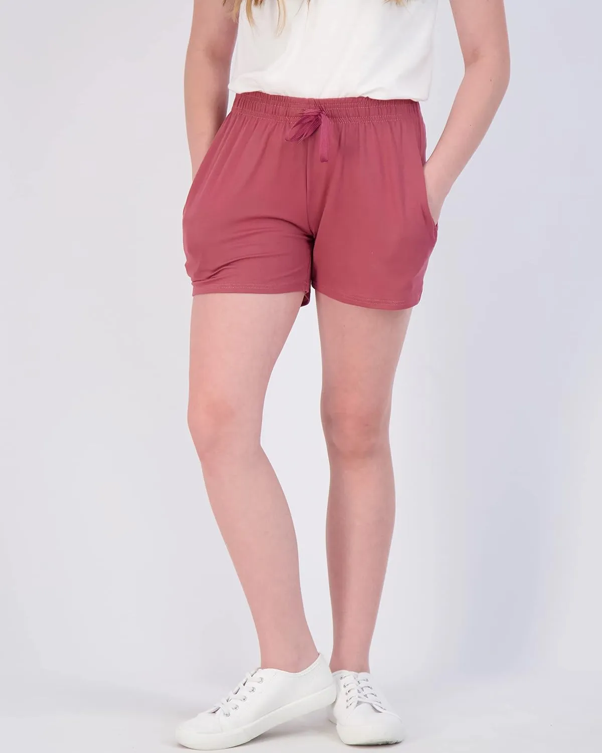 Real Essentials 3 Pack: Girl's Lounge Soft Comfy Shorts with Drawstring - Yoga Athletic Sweat Shorts with Pockets