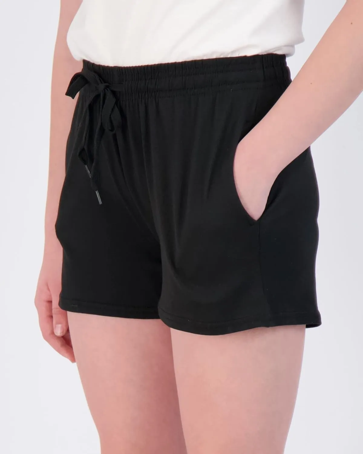 Real Essentials 3 Pack: Girl's Lounge Soft Comfy Shorts with Drawstring - Yoga Athletic Sweat Shorts with Pockets