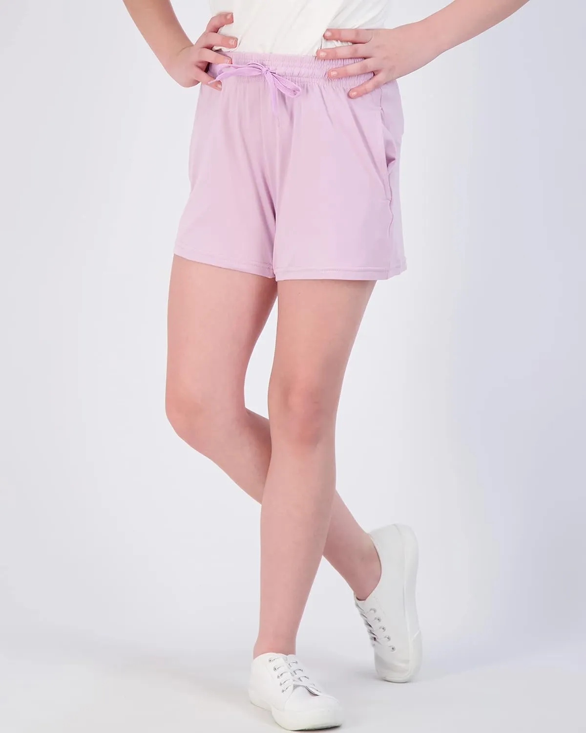 Real Essentials 3 Pack: Girl's Lounge Soft Comfy Shorts with Drawstring - Yoga Athletic Sweat Shorts with Pockets