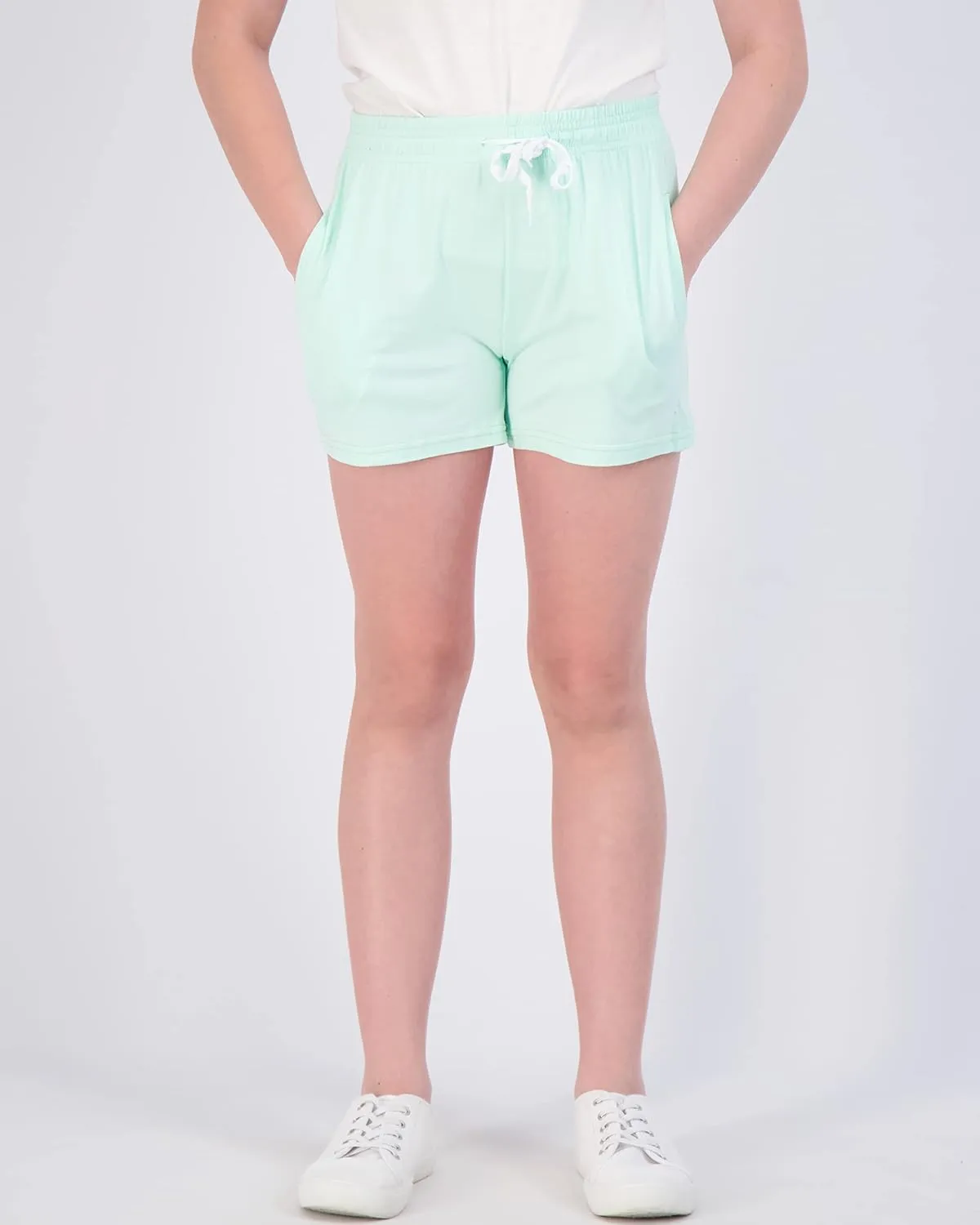 Real Essentials 3 Pack: Girl's Lounge Soft Comfy Shorts with Drawstring - Yoga Athletic Sweat Shorts with Pockets