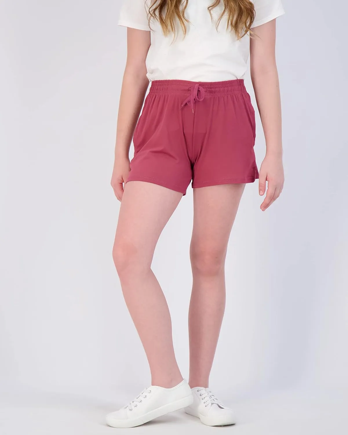 Real Essentials 3 Pack: Girl's Lounge Soft Comfy Shorts with Drawstring - Yoga Athletic Sweat Shorts with Pockets
