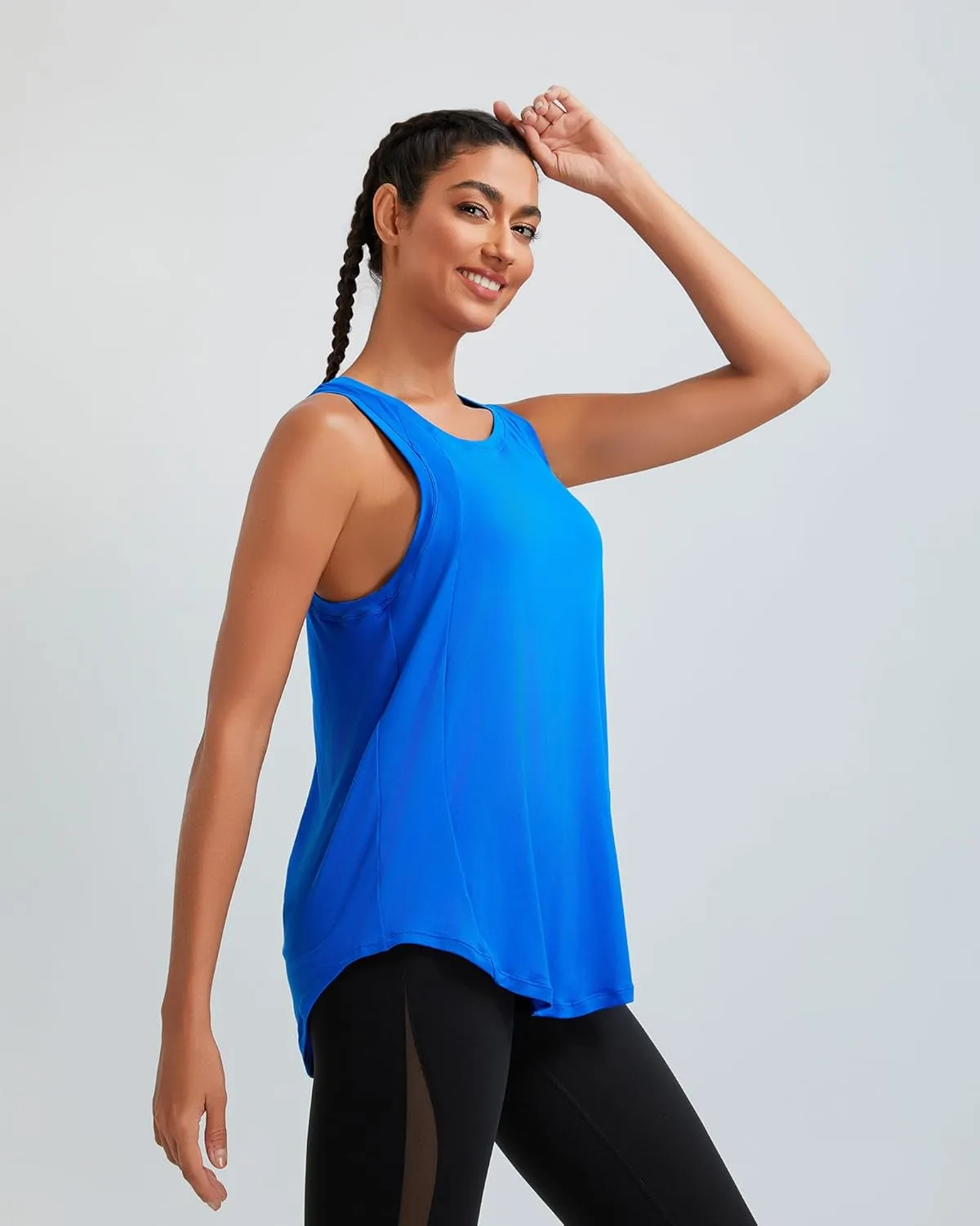 RUNNING GIRL Womens Workout Tops for Women Racerback Tank Tops Mesh Yoga Shirts Athletic Tank Tops Sleeveless Gym Clothes