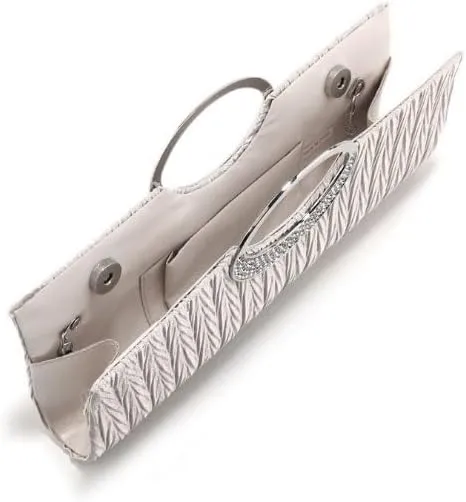 Satin Fabric Pleats Evening Bag French Simple Clutch Purses