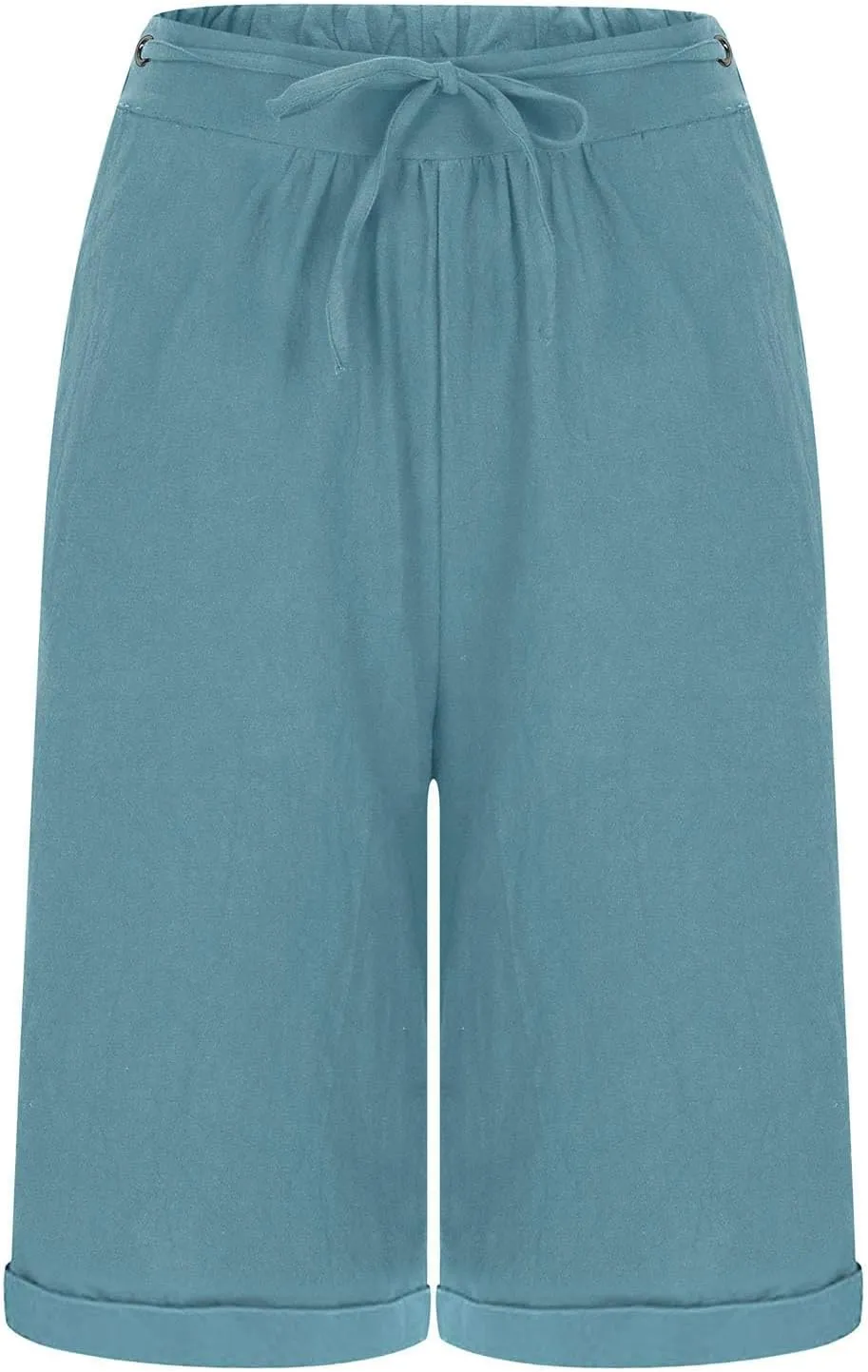 Shorts for Women Summer Beach Lounge Shorts Casual Drawstring Elastic Waist Loose Fit Bermuda Shorts with Pockets