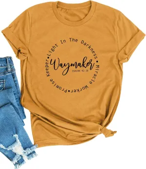 SLEITY Women Waymaker Light in The Darkness Christian Top Oversize Graphic Tee Shirt