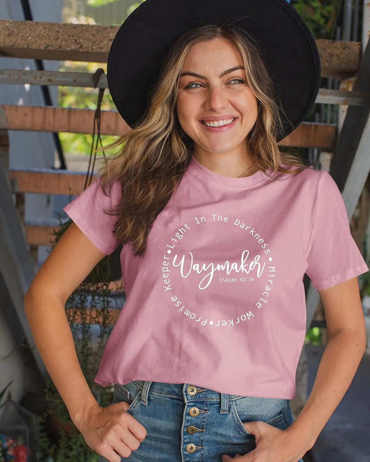 SLEITY Women Waymaker Light in The Darkness Christian Top Oversize Graphic Tee Shirt