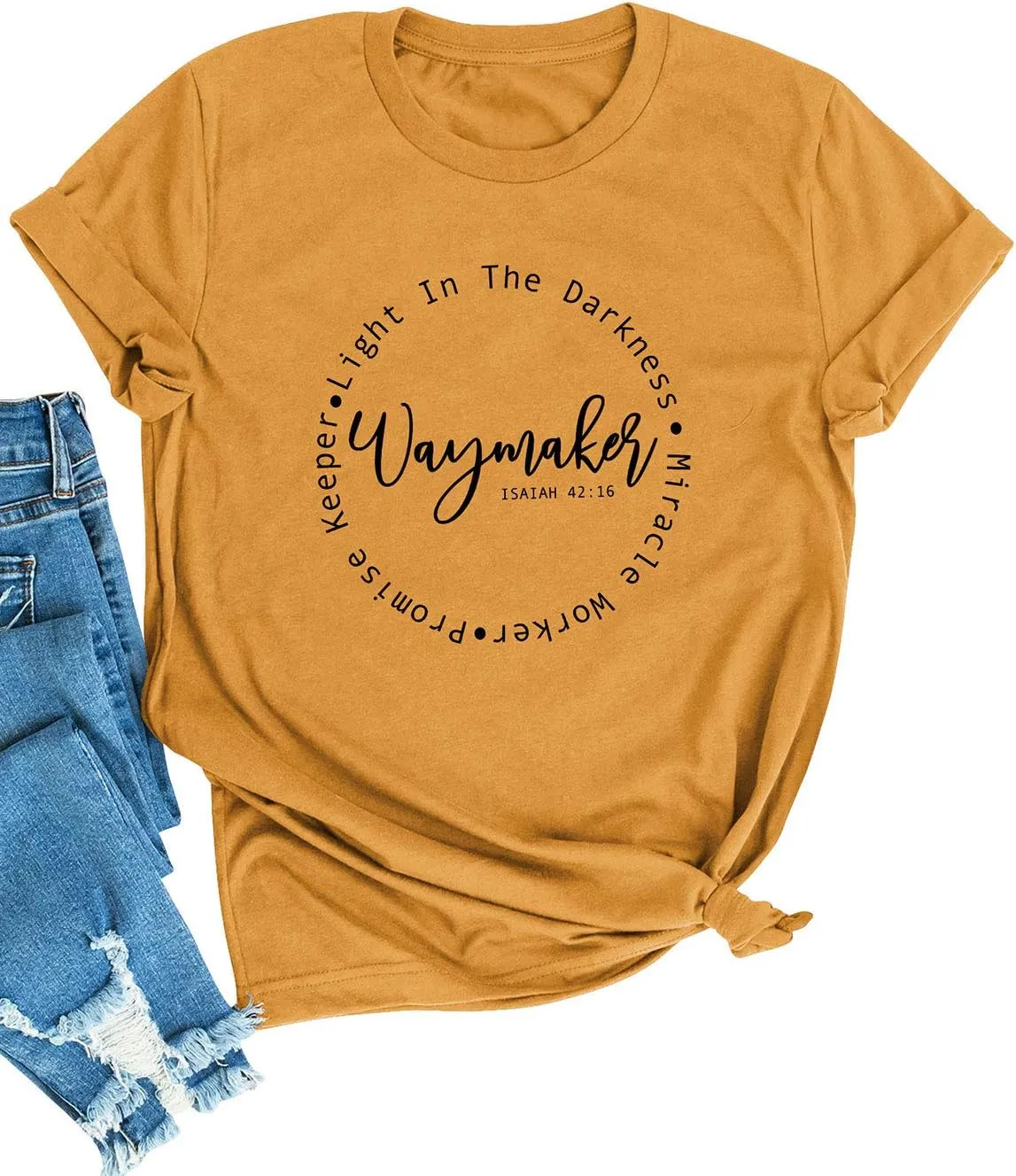 SLEITY Women Waymaker Light in The Darkness Christian Top Oversize Graphic Tee Shirt