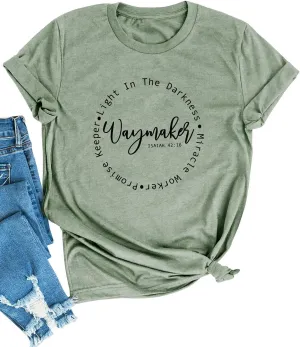 SLEITY Women Waymaker Light in The Darkness Christian Top Oversize Graphic Tee Shirt