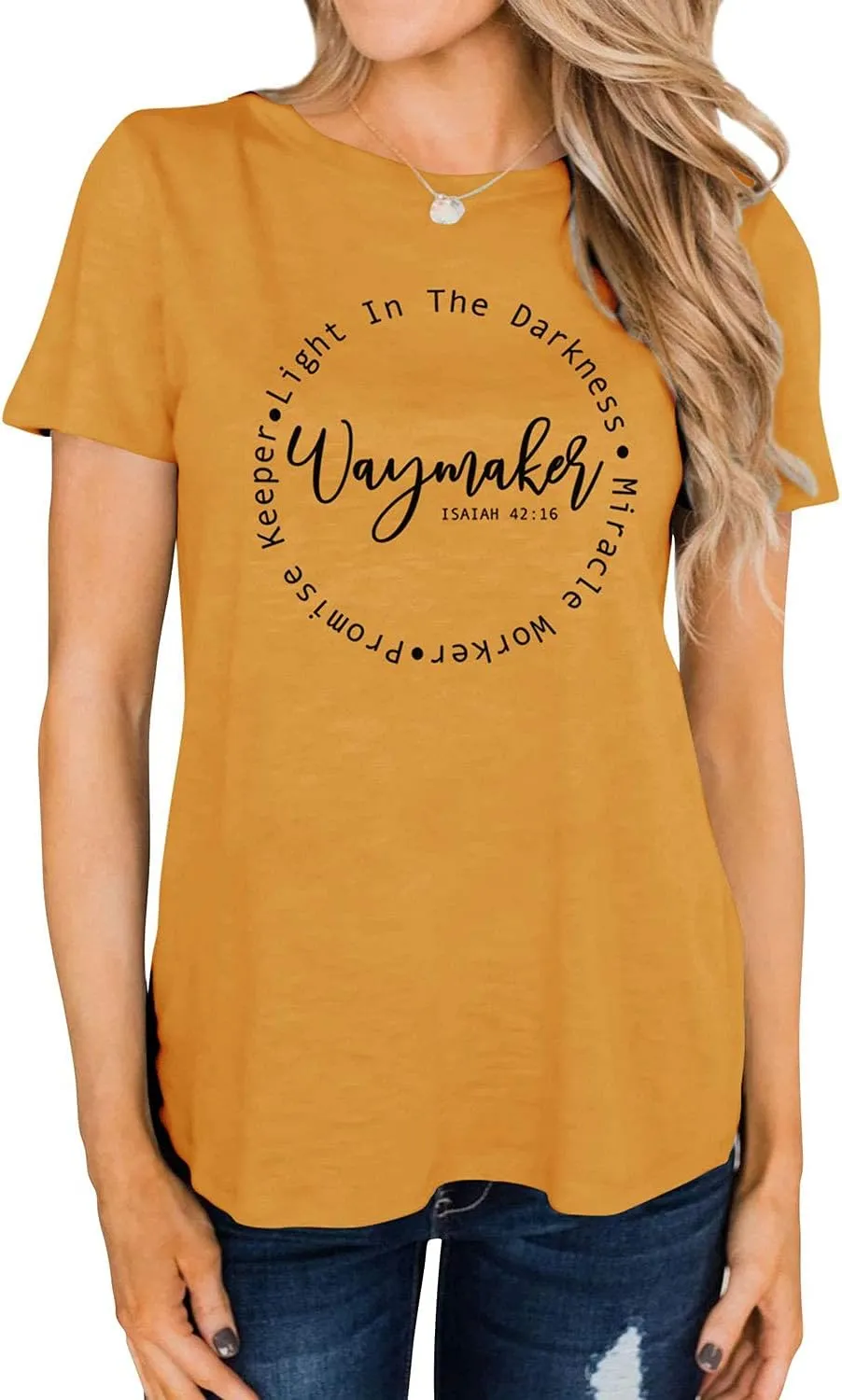 SLEITY Women Waymaker Light in The Darkness Christian Top Oversize Graphic Tee Shirt