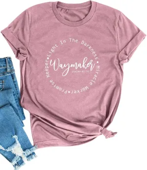 SLEITY Women Waymaker Light in The Darkness Christian Top Oversize Graphic Tee Shirt