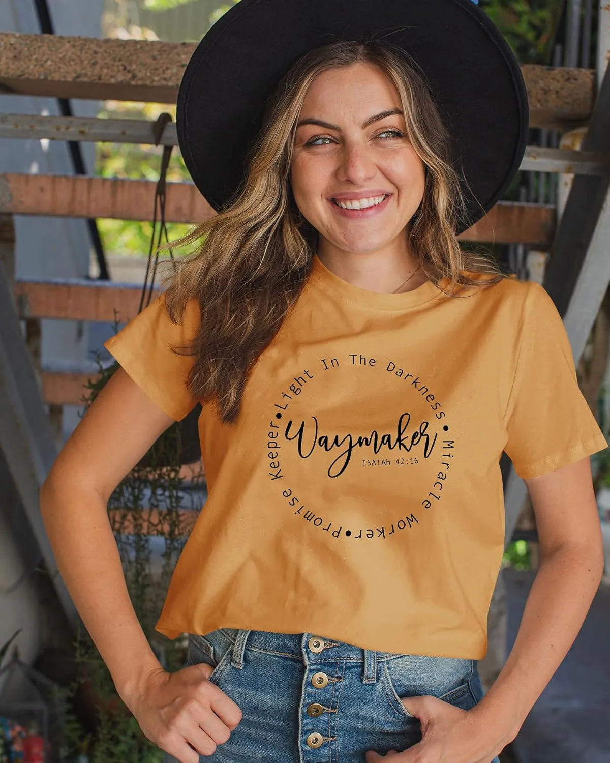 SLEITY Women Waymaker Light in The Darkness Christian Top Oversize Graphic Tee Shirt