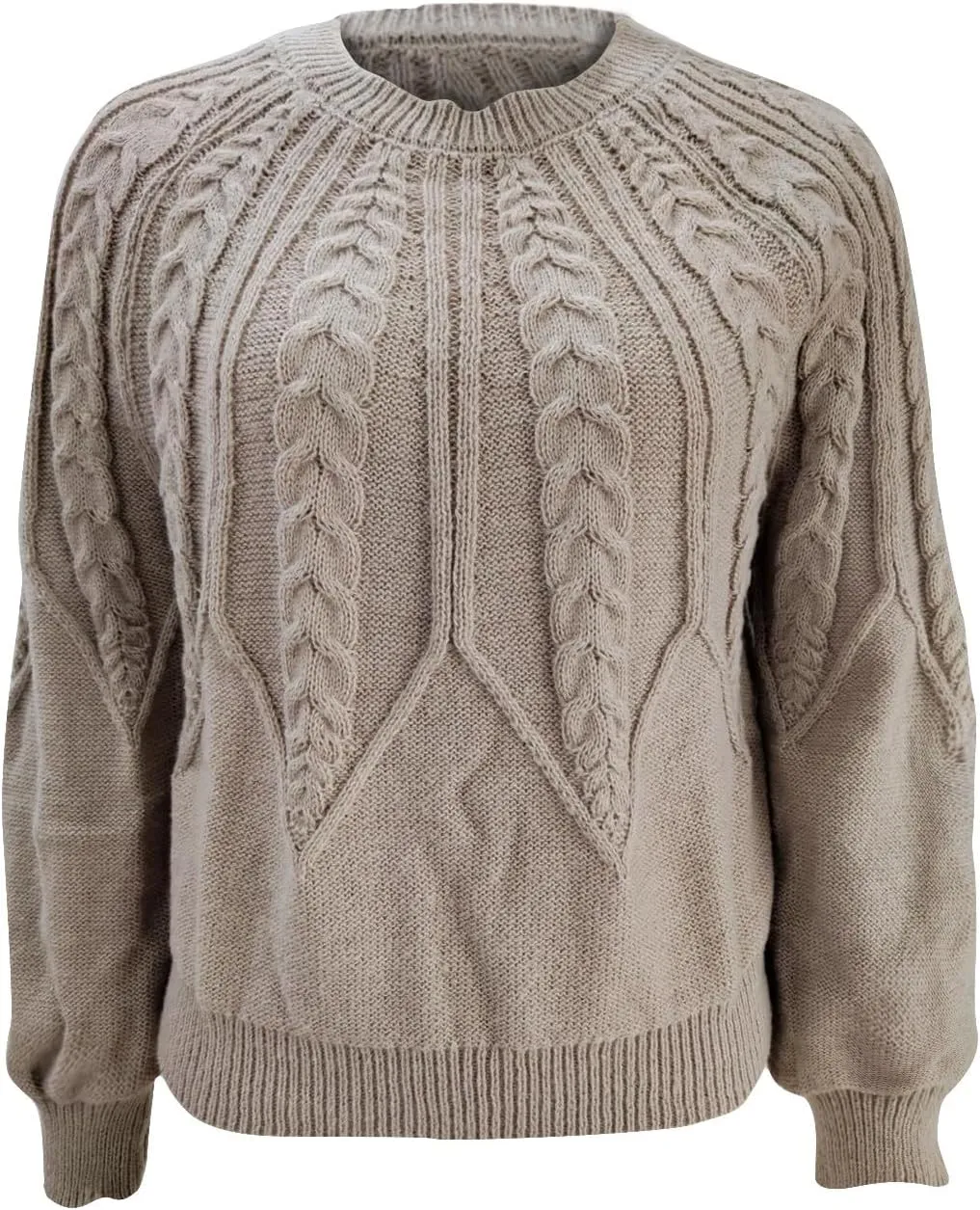 slqdgmryz Cable Knit Sweater Women Oversized Crewneck Cute Fall Sweaters Casual Long Sleeve Chunky Pullover Winter Clothes