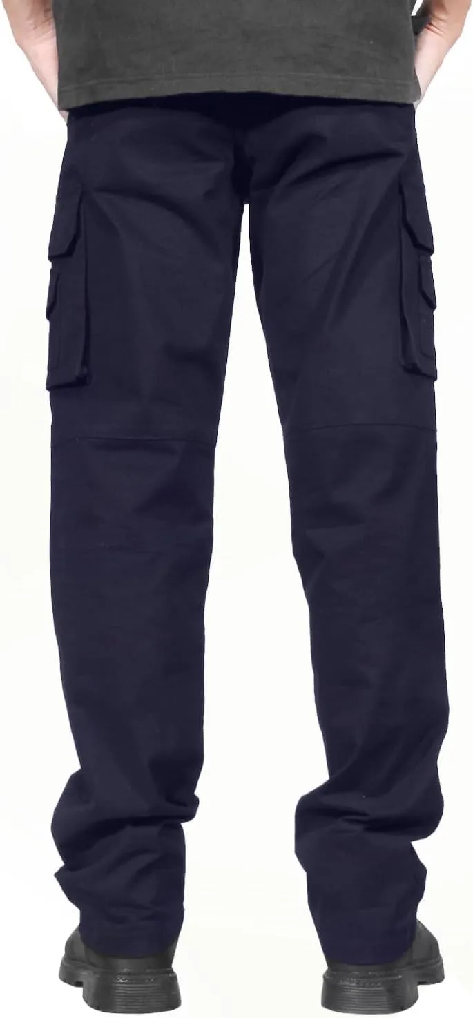 Soulsfeng Men's Cargo Pants Cotton Straight Stretch Tactical Work Hiking Pants with Pockets