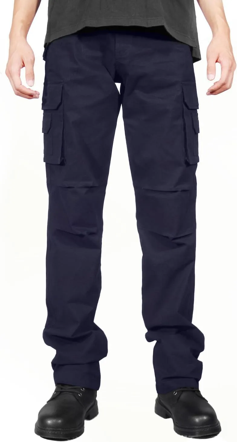 Soulsfeng Men's Cargo Pants Cotton Straight Stretch Tactical Work Hiking Pants with Pockets