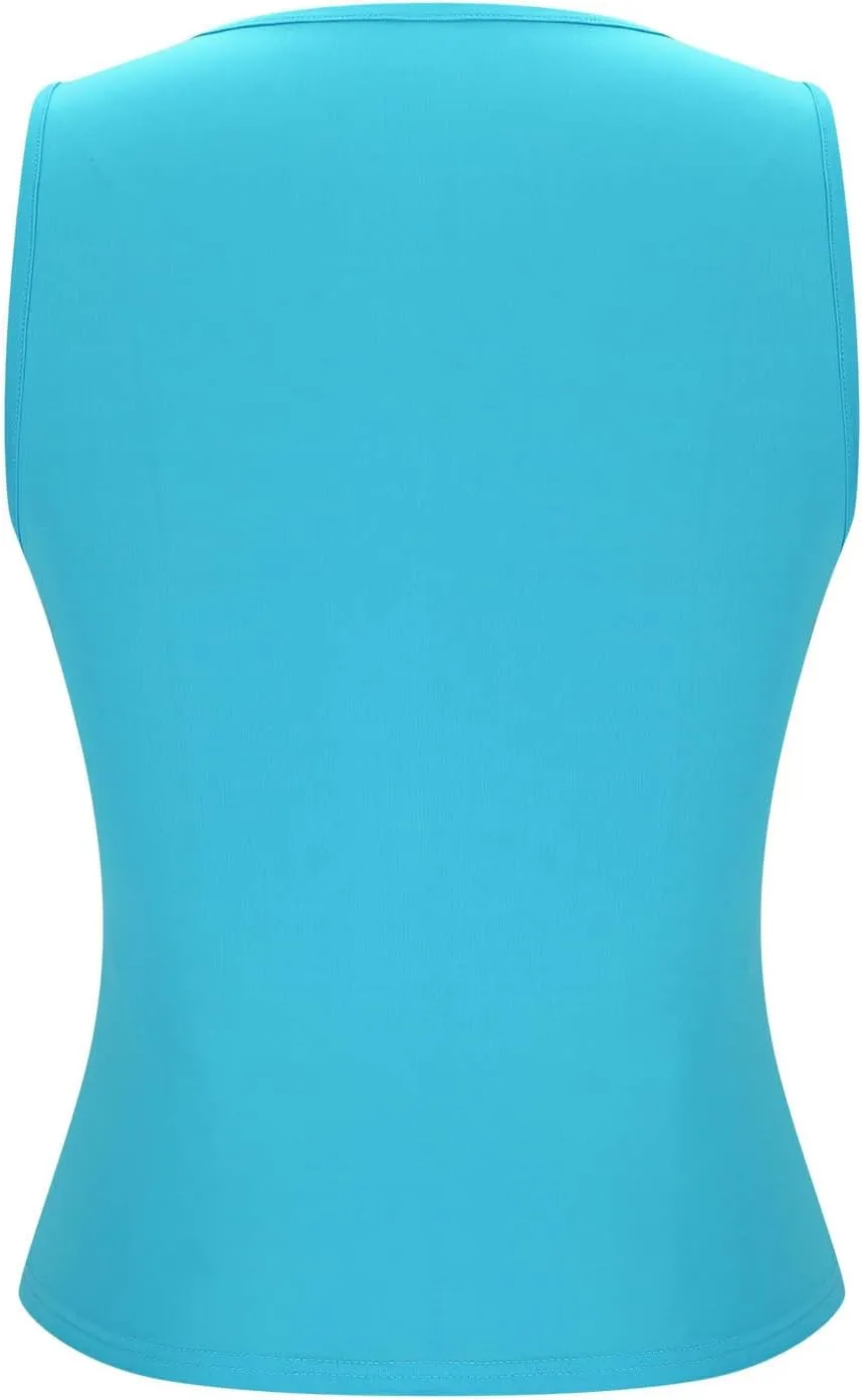 Summer Basic Tees for Women Sexy Slim Fit Tank Tops with Built in Bra Sleveless Crop Shirts Casual Solid Basic Tees