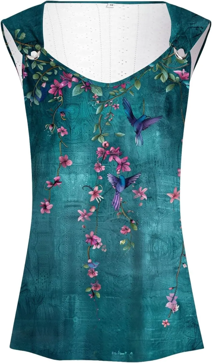 Tank Tops for Women 2025 Trendy Summer V Neck Sleeveless Tee Shirts Spring Clothes Casual Loose Blouses