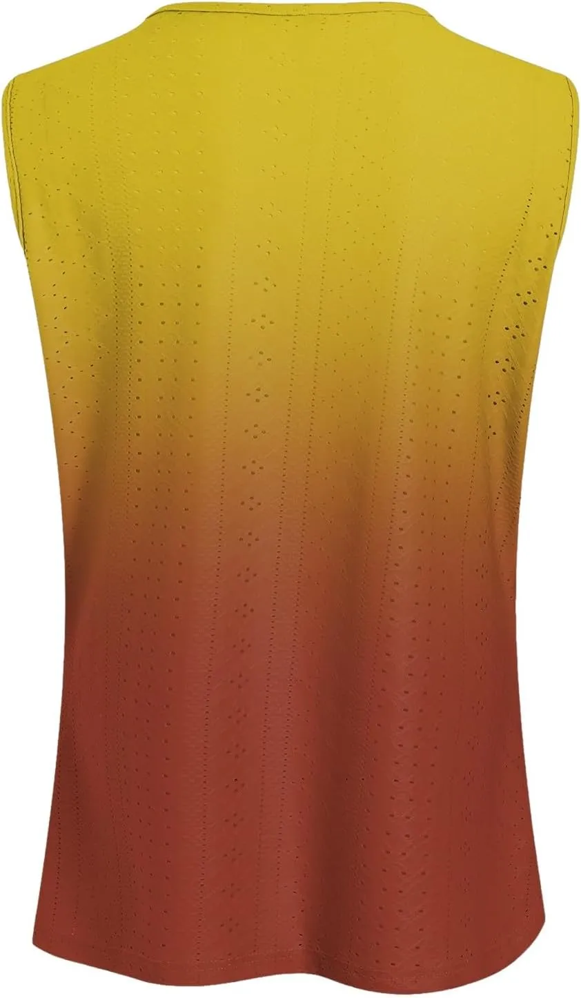 Tank Tops for Women 2025 Trendy Summer V Neck Sleeveless Tee Shirts Spring Clothes Casual Loose Blouses