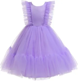 Weileenice Flower Girl Dress Ruffle Tulle Beads Toddler Wedding Pageant Ceremony Birthday Party Evening Tutu Dresses