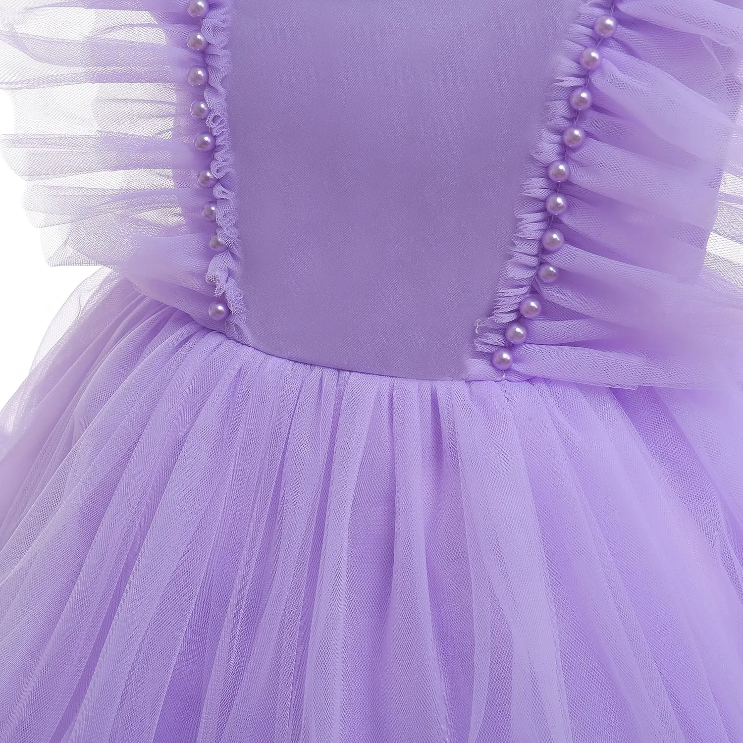 Weileenice Flower Girl Dress Ruffle Tulle Beads Toddler Wedding Pageant Ceremony Birthday Party Evening Tutu Dresses