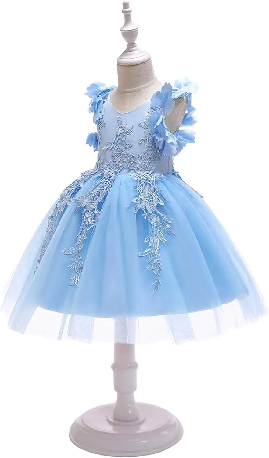 Weileenice Flower Girl Lace Dress Pageant Kids Wedding Christmas Holiday Party Dresses