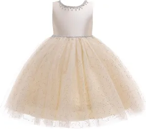 Weileenice Flower Girl Vintage Sequin Dress Kids Sparkly Rhinestone Tulle Formal Photo Shoot Wedding Party Prom Dresses