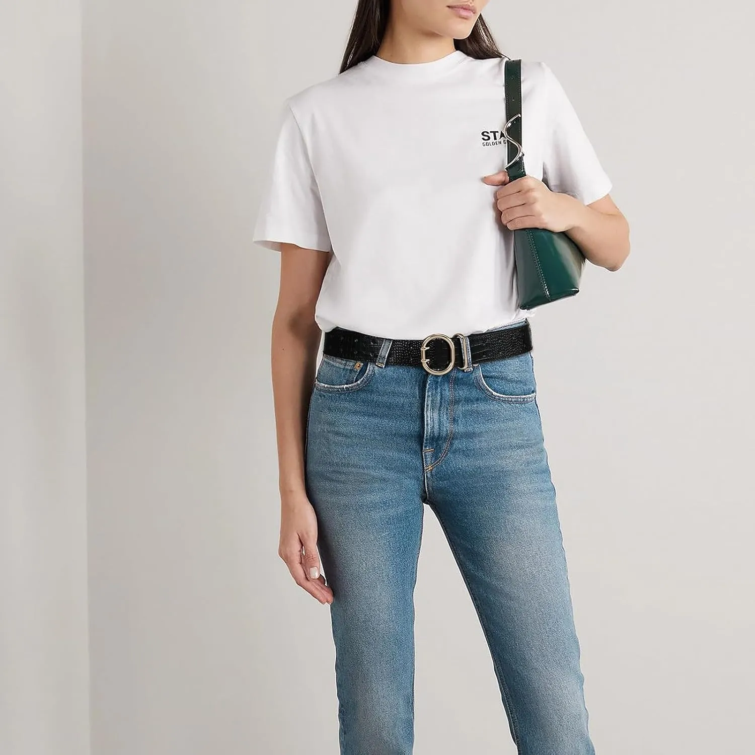 Wide Belts for Women Leather Wide Belts Fashion Thick Black Belt With Gold Buckle Belt for Dresses