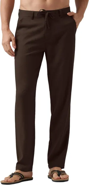 Willit Men's Linen Pants Casual Linen Dress Pants Drawstring Beach Summer Lightweight Trousers 29" 30" 32"