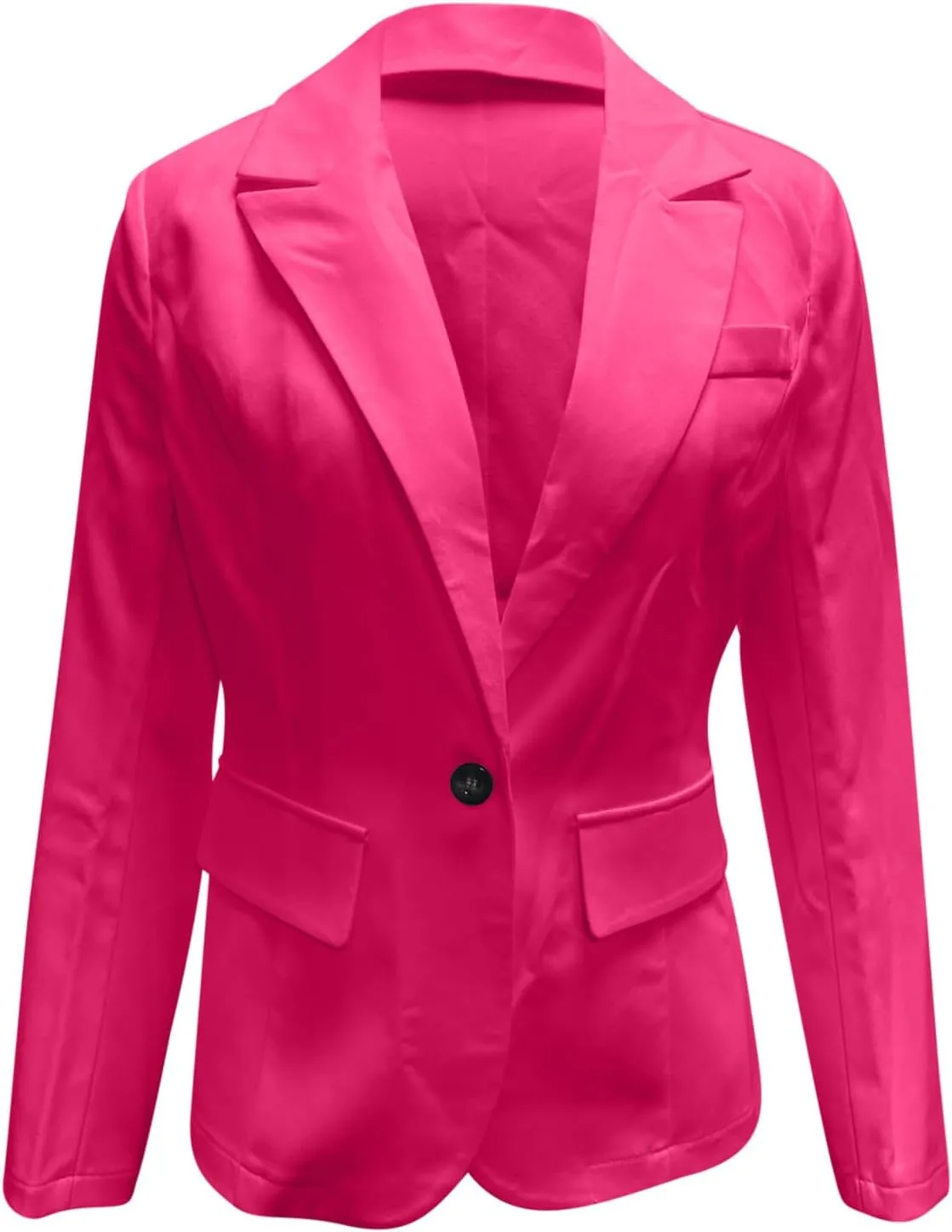 Women Business Casual Blazer With Lined,Professional Work Suit Jacket With Pockets，Long Sleeve Button Open Front