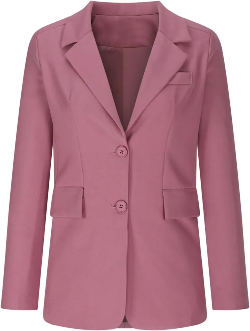 Women Business Casual Blazer with Lined,Professional Work Suit Jacket with Pockets，Long Sleeve Button Open Front