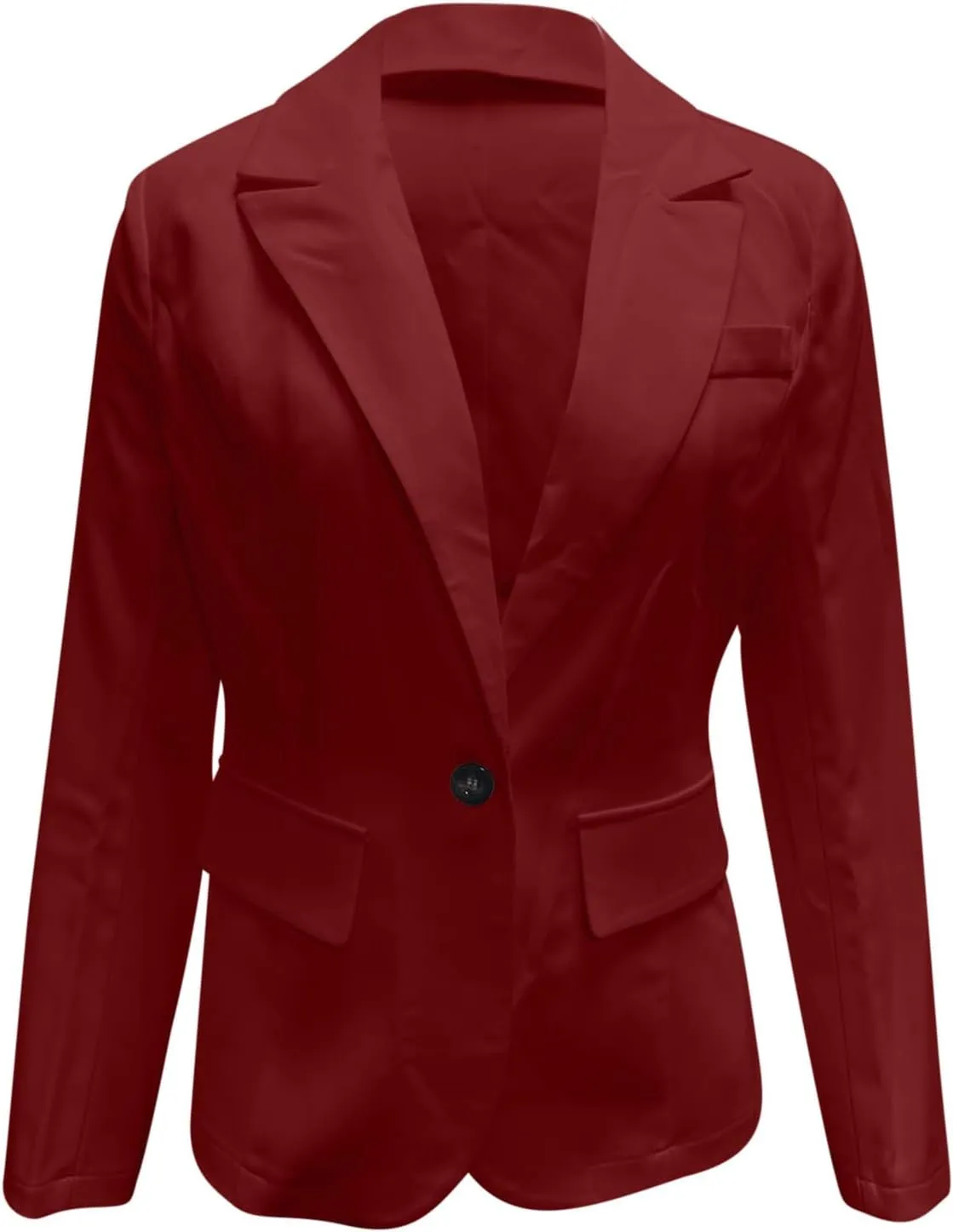 Women Business Casual Blazer With Lined,Professional Work Suit Jacket With Pockets，Long Sleeve Button Open Front