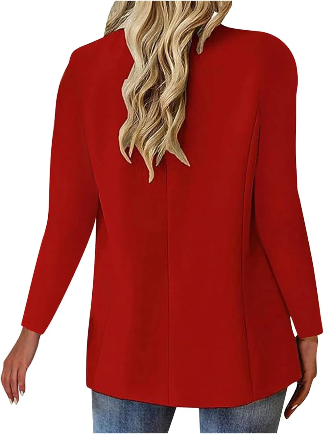 Women Business Casual Blazer With Lined,Professional Work Suit Jacket With Pockets，Long Sleeve Button Open Front