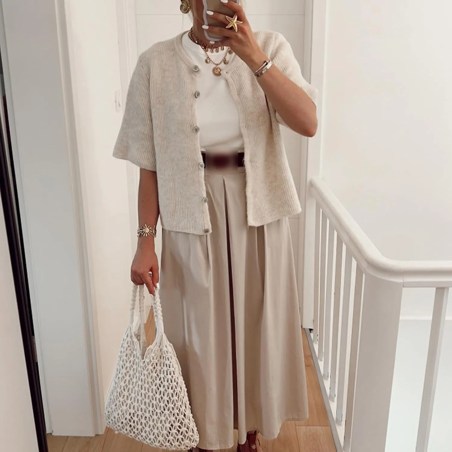 Women Knitted Button Down Short Sleeve Tops Y2K Solid Color Crew Neck Relaxed Sweater Cardigan Going Out Knit Tops