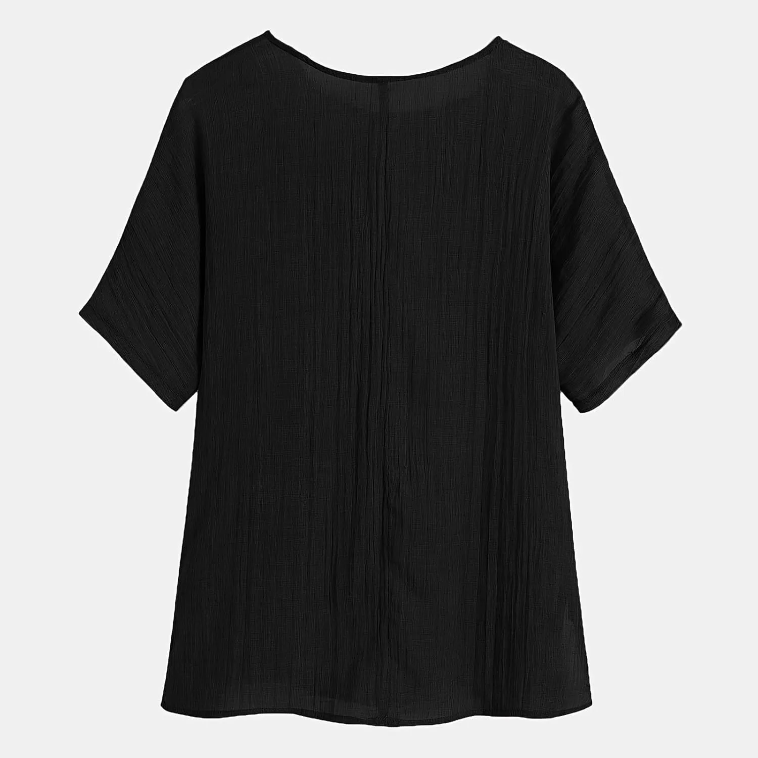 Women's Casual Summer Tops Cotton Linen Short Sleeve Shirts Fashion Print Round Neck T Shirt Loose Blouses