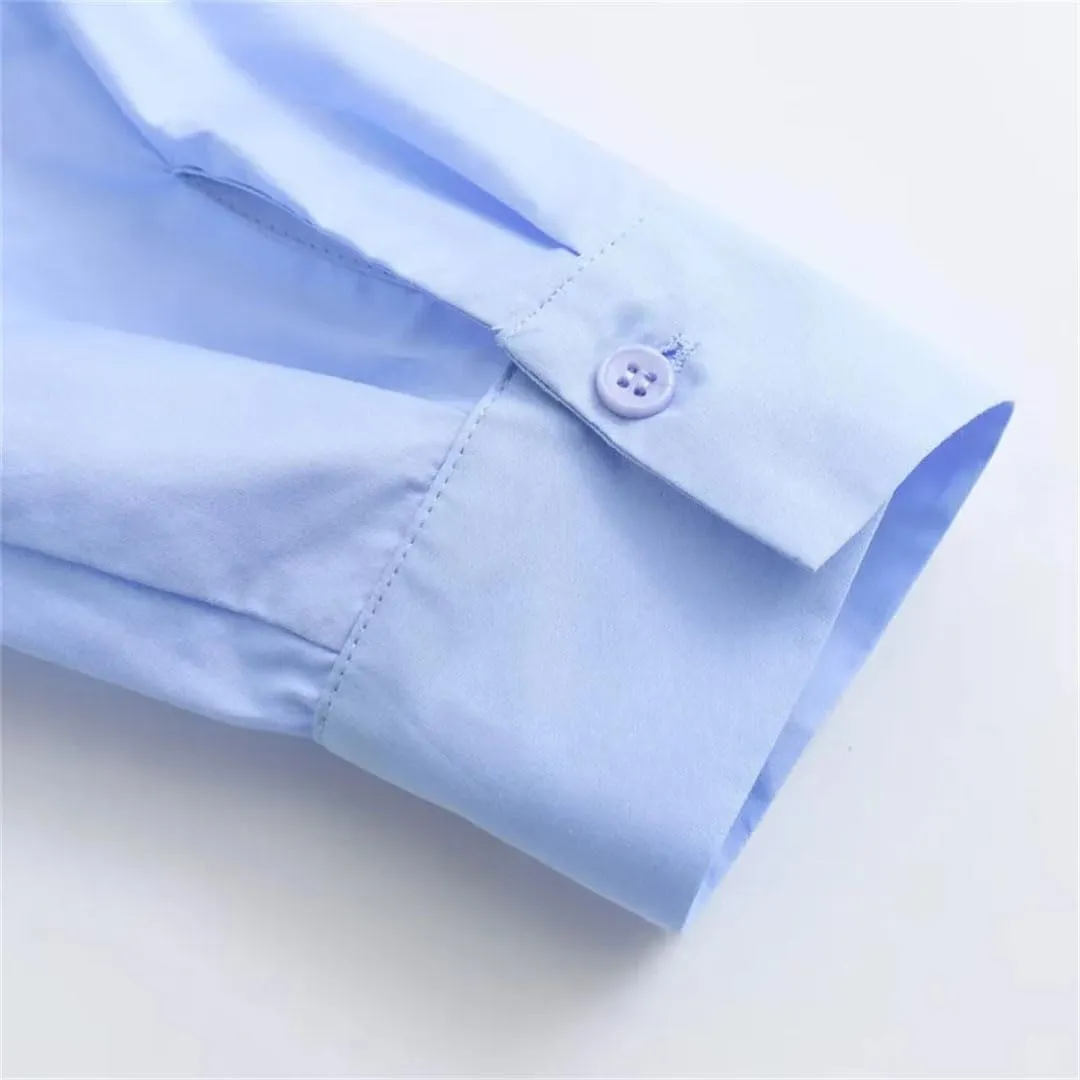 Women's Elegant Shirts Blouses Long Sleeve Lace-Up Tops Office Tops
