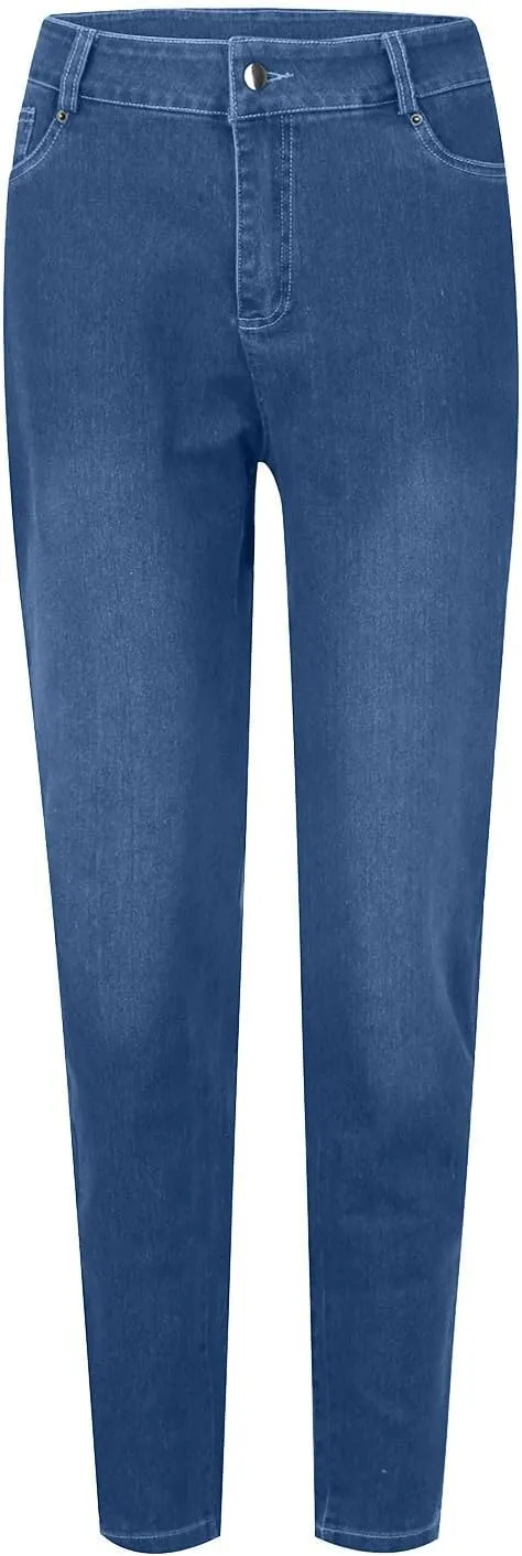 Women's High Waisted Jeans Strechy Straight Leg Denim Pants with Pockets Y2k Baggy Mid Waist Cropped Denim Pants