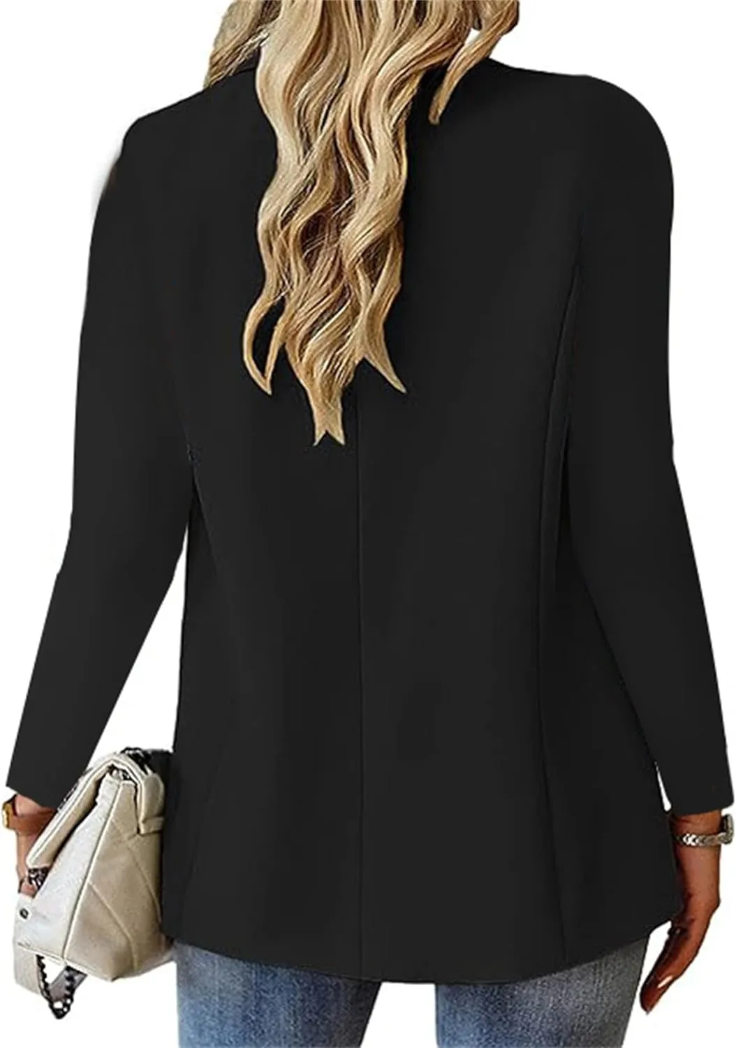Women's Long Sleeve Casual Blazers Lapel Open Front Jackets Work Office Blazer Summer Lightweight Outwear with Pockets