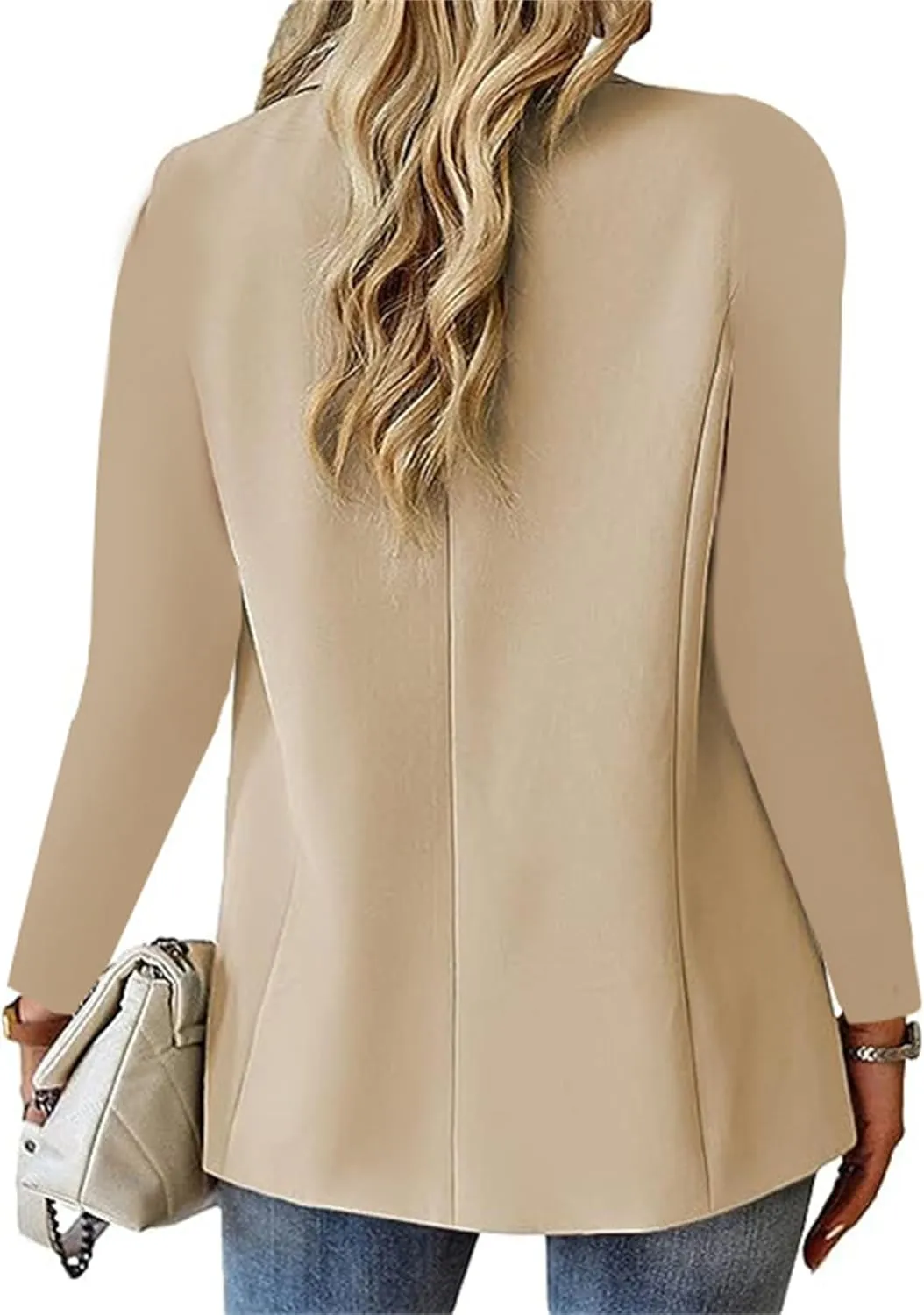 Women's Long Sleeve Casual Blazers Lapel Open Front Jackets Work Office Blazer Summer Lightweight Outwear with Pockets