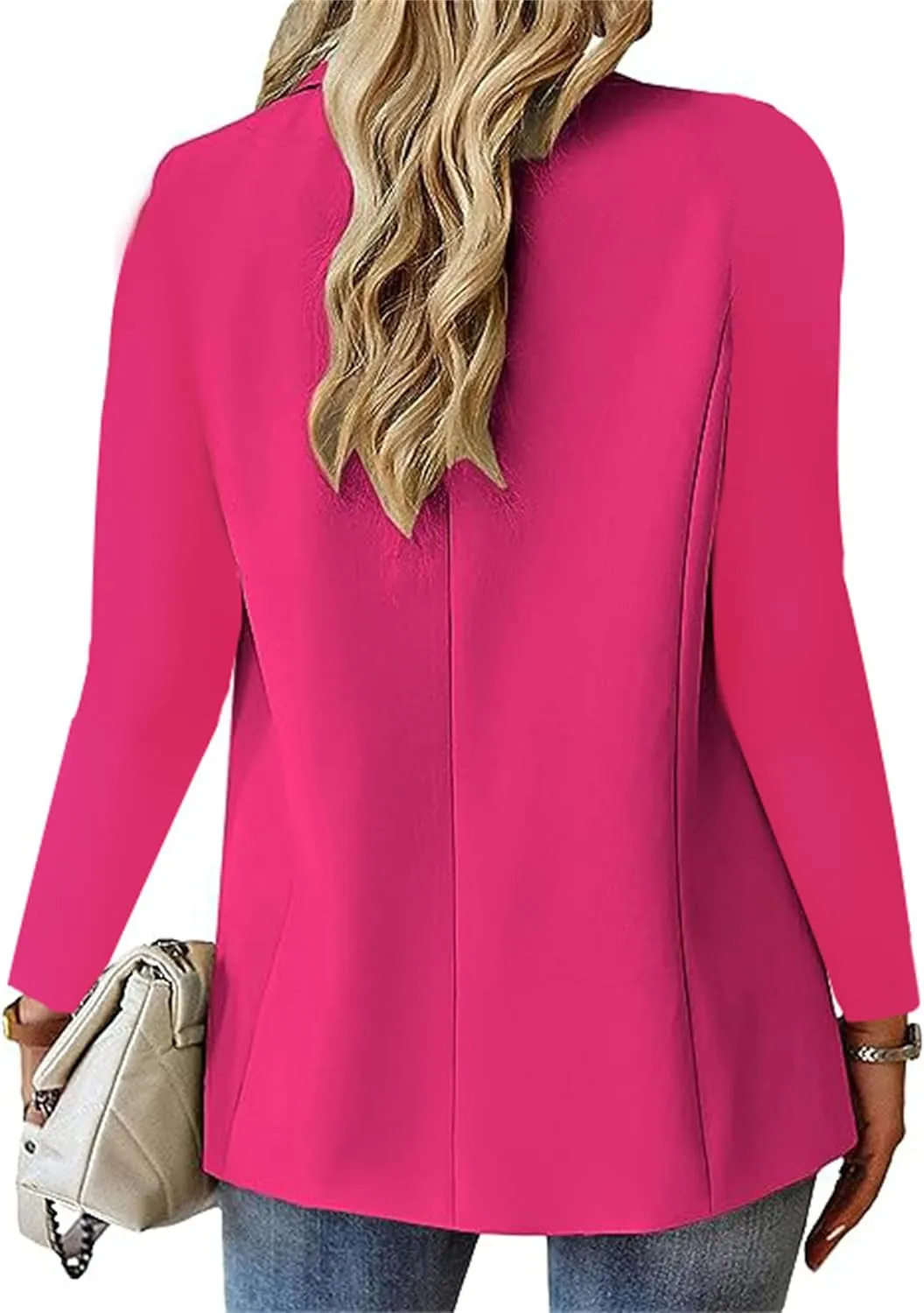 Women's Long Sleeve Casual Blazers Lapel Open Front Jackets Work Office Blazer Summer Lightweight Outwear with Pockets