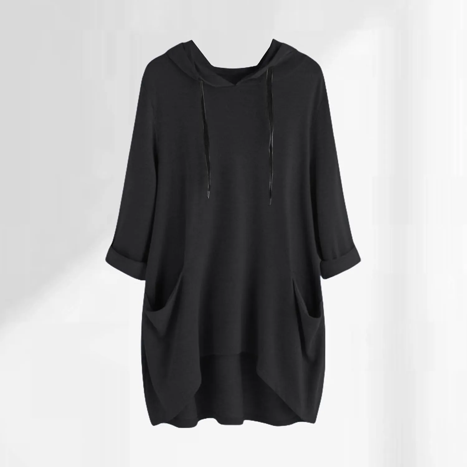 Women's Long-Sleeve Hooded Mini Sweatshirt Dress Oversized Sweatshirts with Pocket Hoodies Pullover Fall Outfits 2024