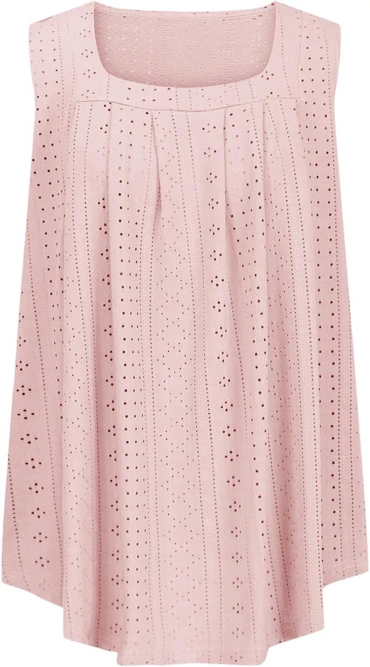 Women's Plus Size Eyelet Tees Tank Tops Cold Shoulder Casual Blouses Boho Style Relaxed Tops Trendy 2025 T Shirts
