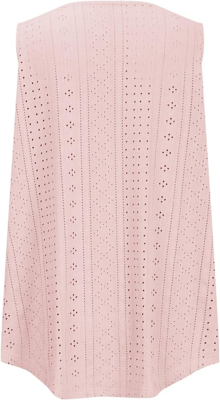 Women's Plus Size Eyelet Tees Tank Tops Cold Shoulder Casual Blouses Boho Style Relaxed Tops Trendy 2025 T Shirts