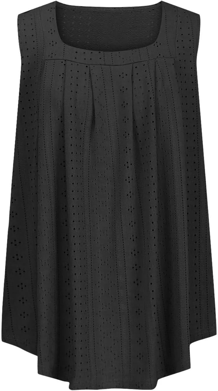 Women's Plus Size Eyelet Tees Tank Tops Cold Shoulder Casual Blouses Boho Style Relaxed Tops Trendy 2025 T Shirts