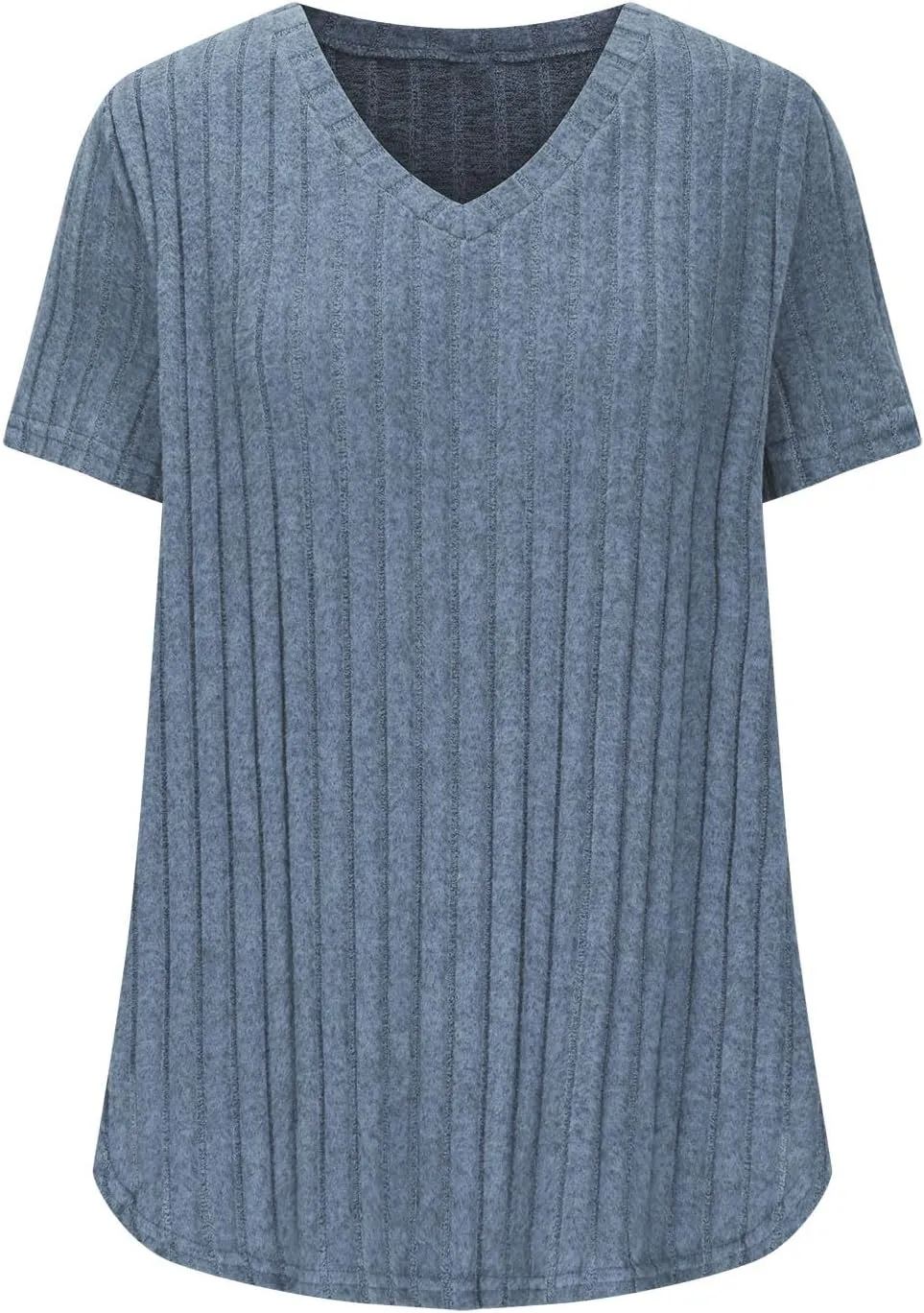 Women's Plus Size Tops Short Sleeve V Neck T Shirts Casual Loose Blouses Tunic Soft Comfortable Summer Tops