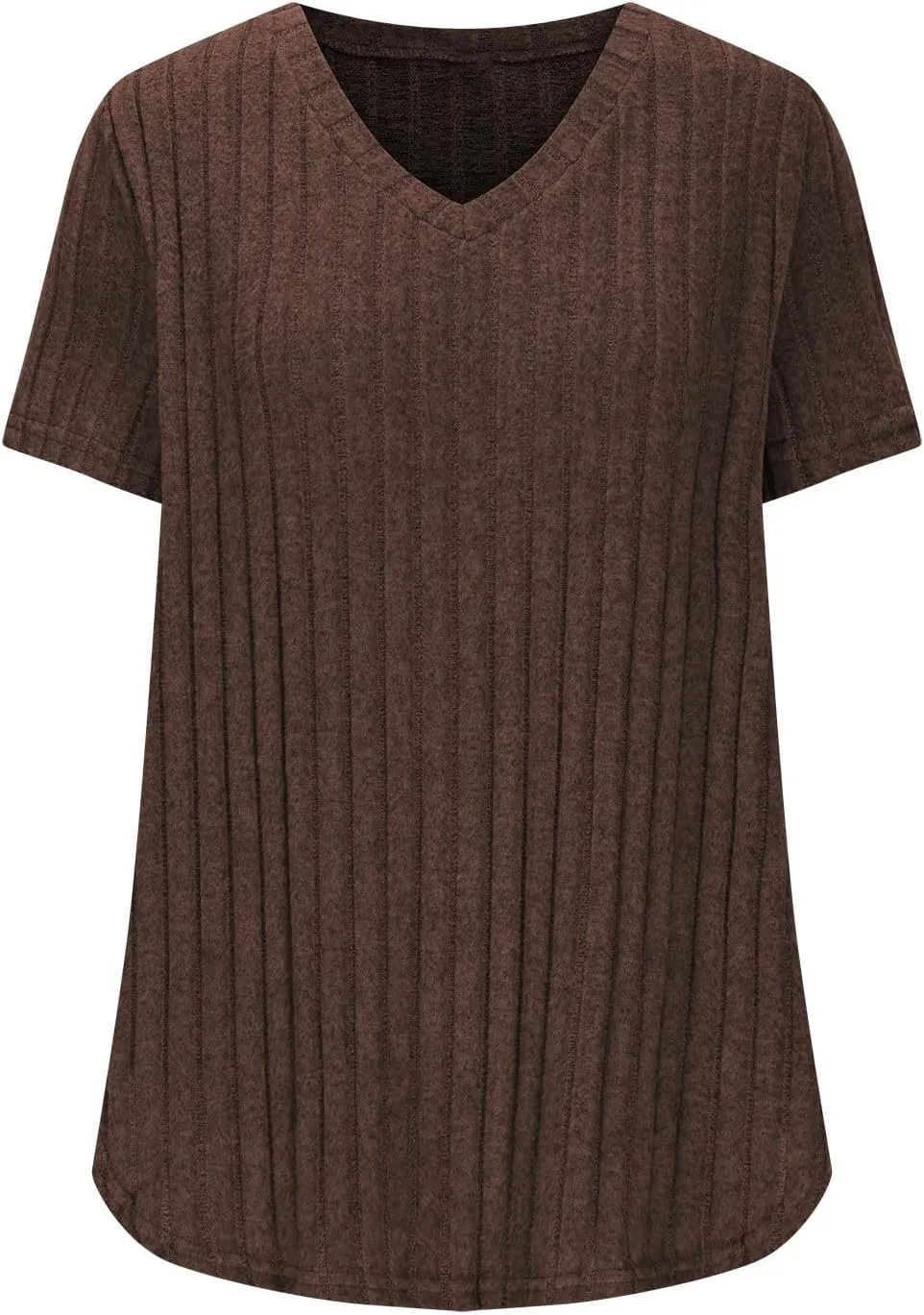 Women's Plus Size Tops Short Sleeve V Neck T Shirts Casual Loose Blouses Tunic Soft Comfortable Summer Tops