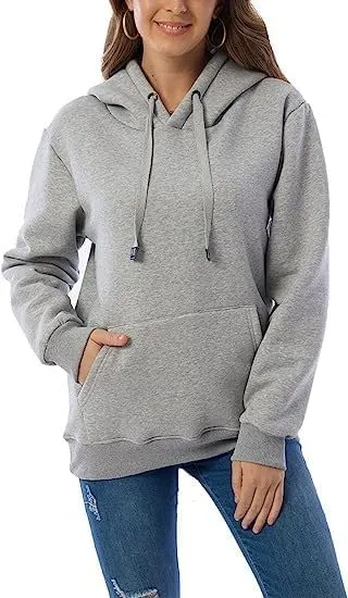 Women's Sherpa Lined Pullover Sweatshirts Fleece Hoodies Kangaroo Hooded Pocket for Women